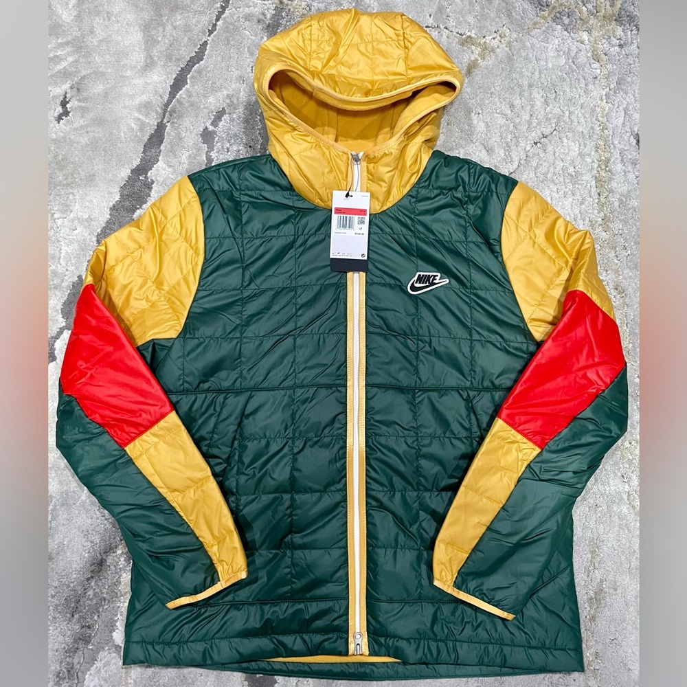 New!! Nike Synthetic Fill Colorblock Full-Zip Hooded Jacket - Large